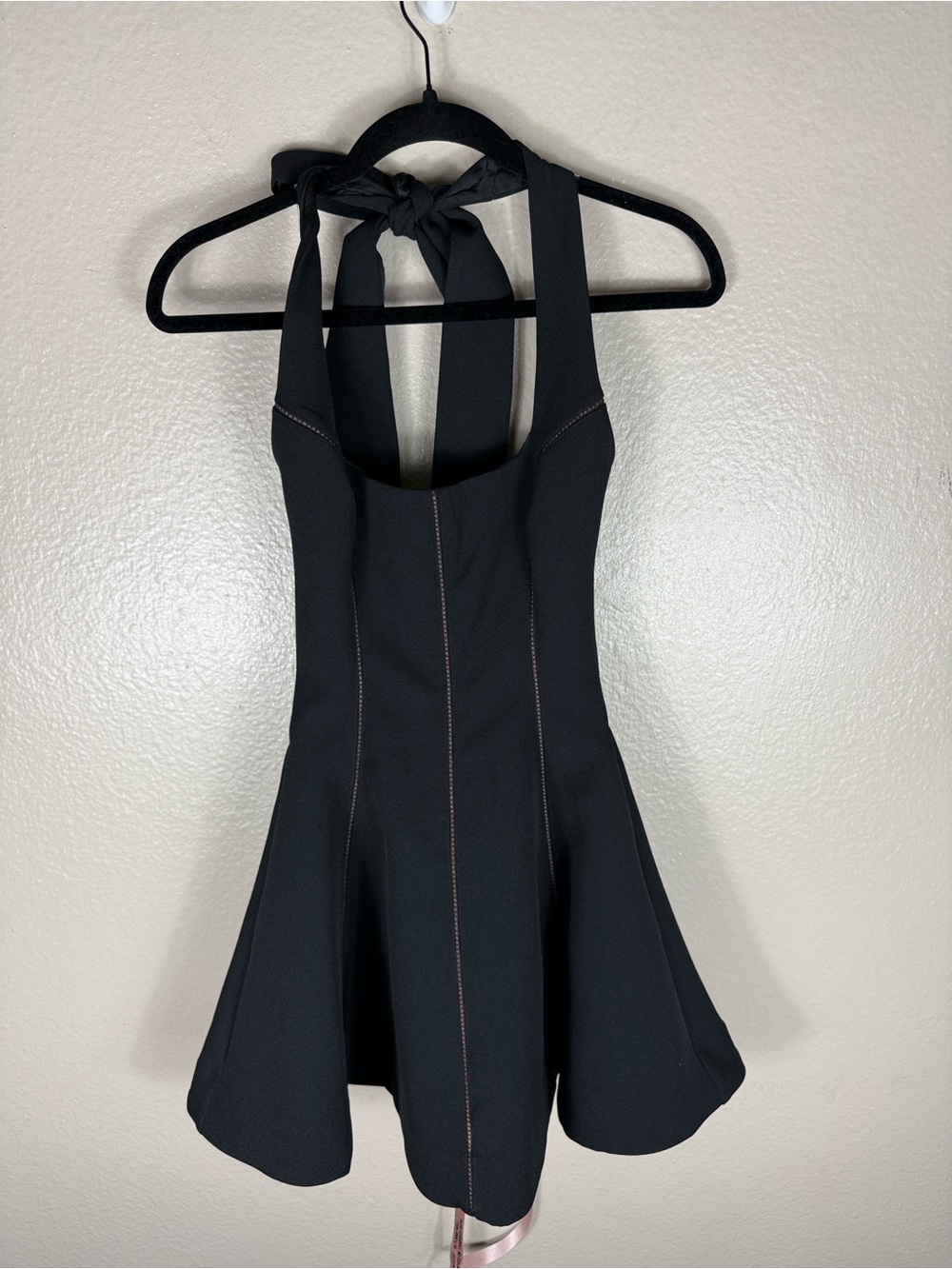 House of CB Loulette Black Halter Neck Bow Mini Dress - Picture 5 of 10